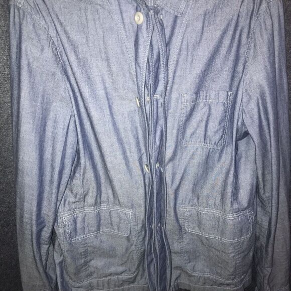 AllSaints Thirty Eight Renfield Jacket Fits Small Chambray Denim Like Buttons - Picture 4 of 11